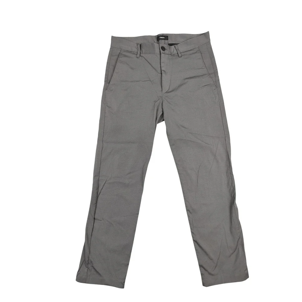 Theory Pants Mens 29 Gray Zaine SW Ascend Tech Slim Stretch Microfiber Chino